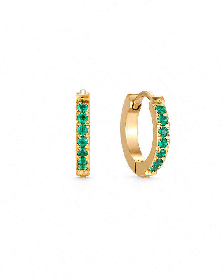 Verdure Pavé Huggies — Amaurine