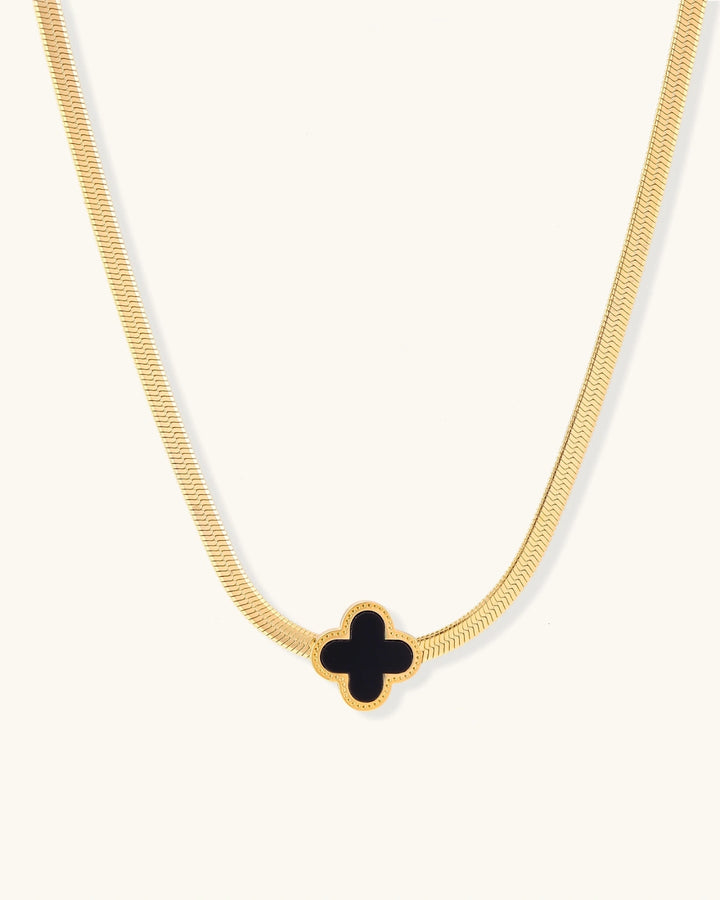 Lucky Clover Necklace — Gold-plated steel — Amaurine