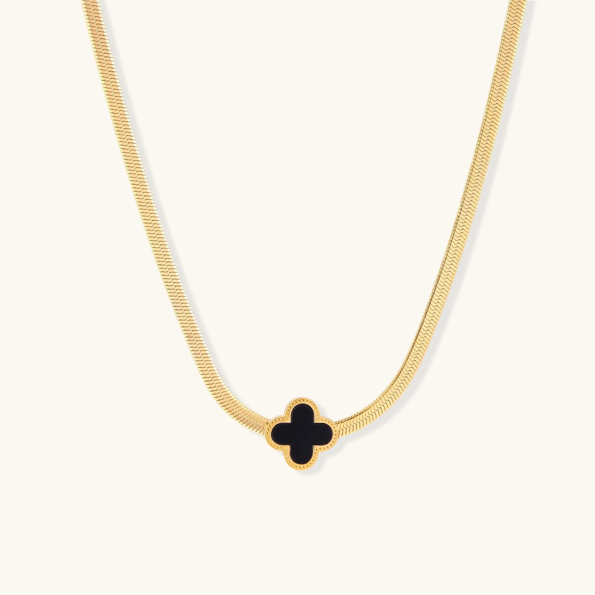 Lucky Clover Necklace — Gold-plated steel — Amaurine