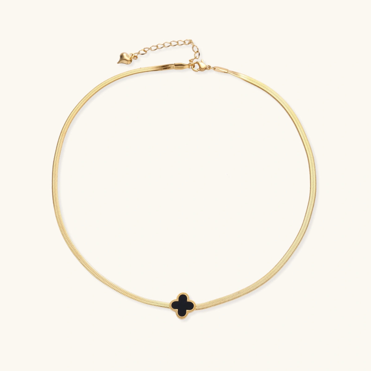 Lucky Clover Necklace — Gold-plated steel — Amaurine (view 3)
