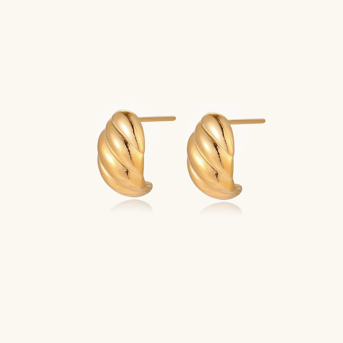 Golden Twist Studs — Gold-plated steel — Amaurine (view 2)
