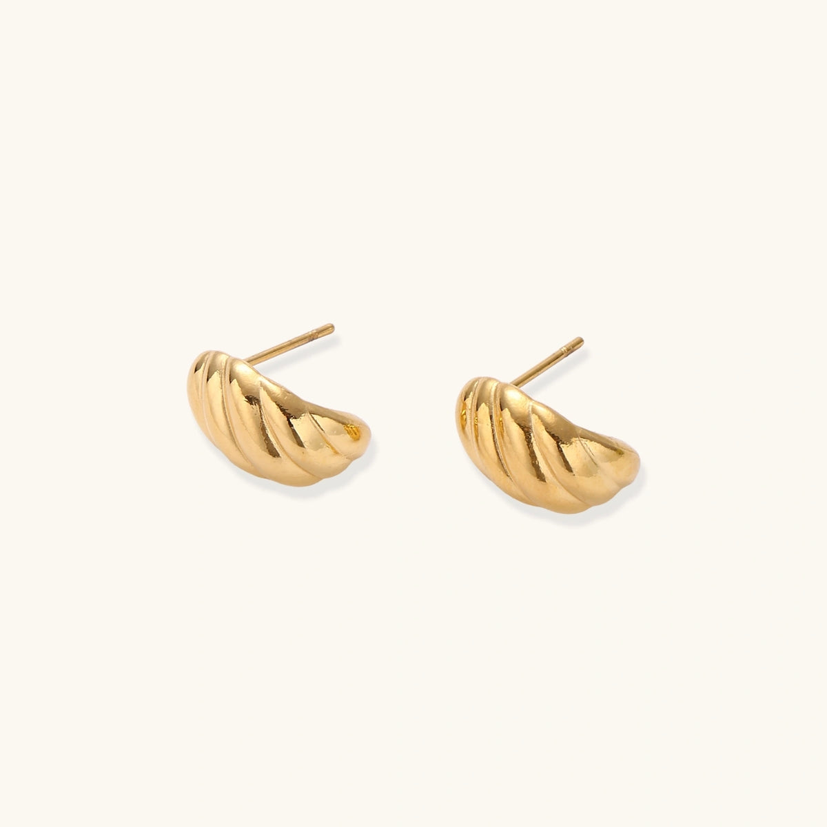 Golden Twist Studs — Gold-plated steel — Amaurine (view 3)