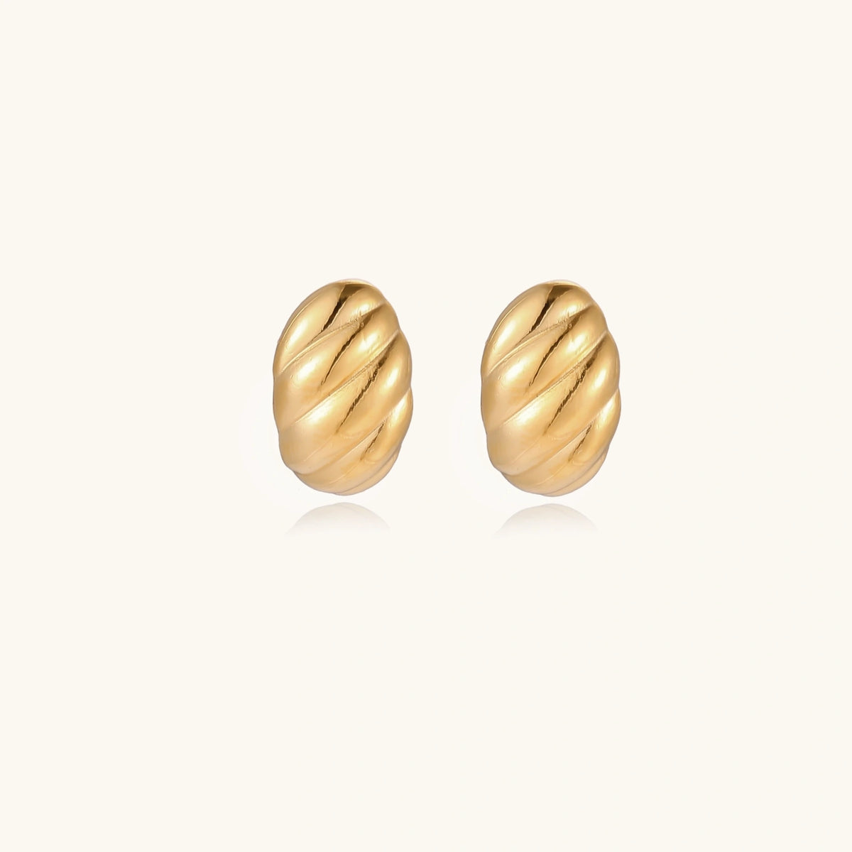 Golden Twist Studs — Gold-plated steel — Amaurine (view 4)