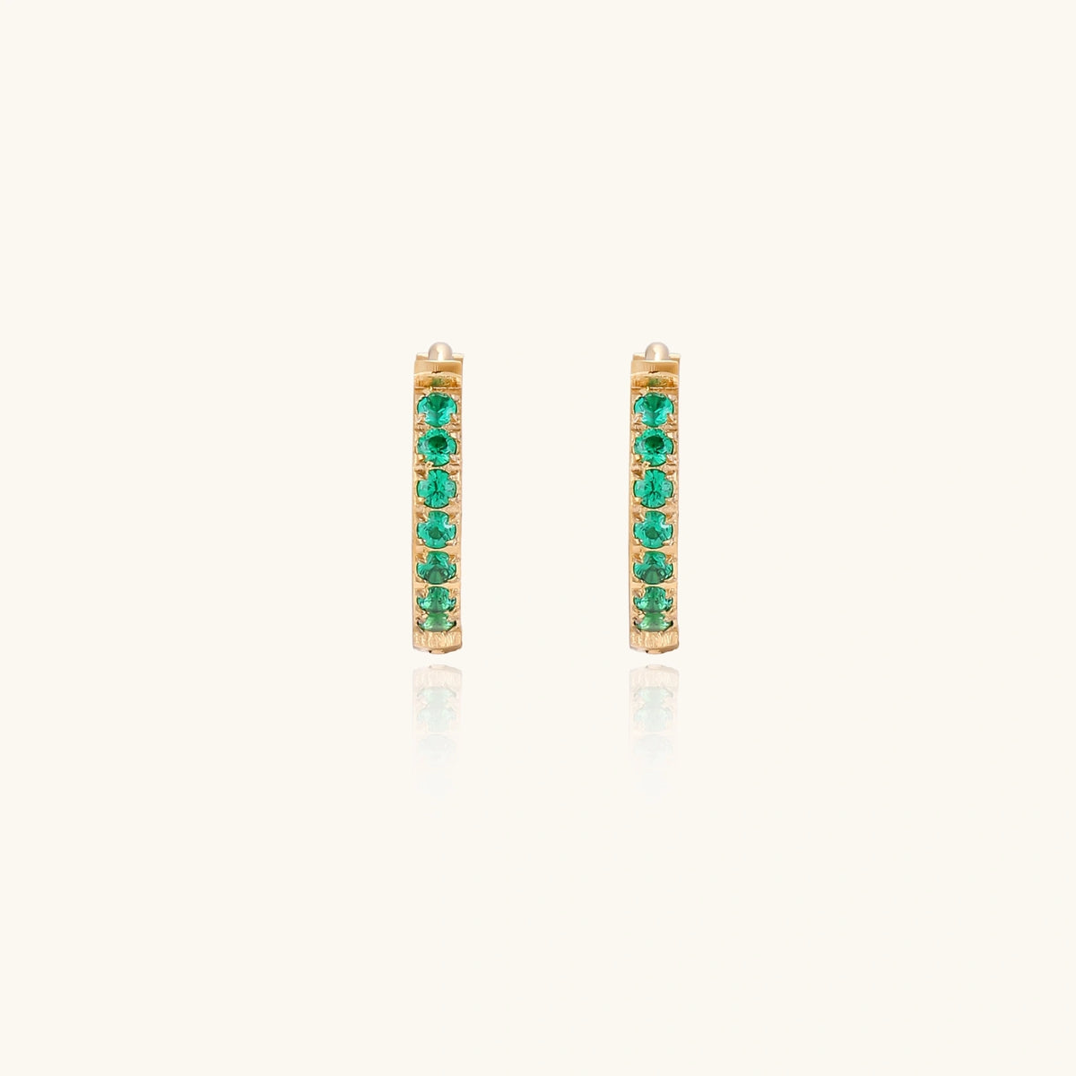 Emerald Energy Huggies — Gold-plated steel — Amaurine (view 2)