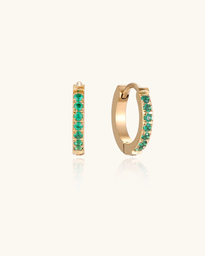 Emerald Energy Huggies — Gold-plated steel — Amaurine