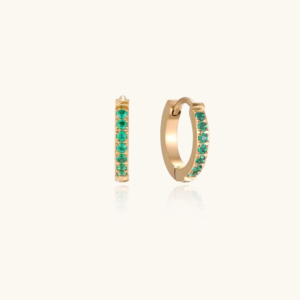 Emerald Energy Huggies — Gold-plated steel — Amaurine