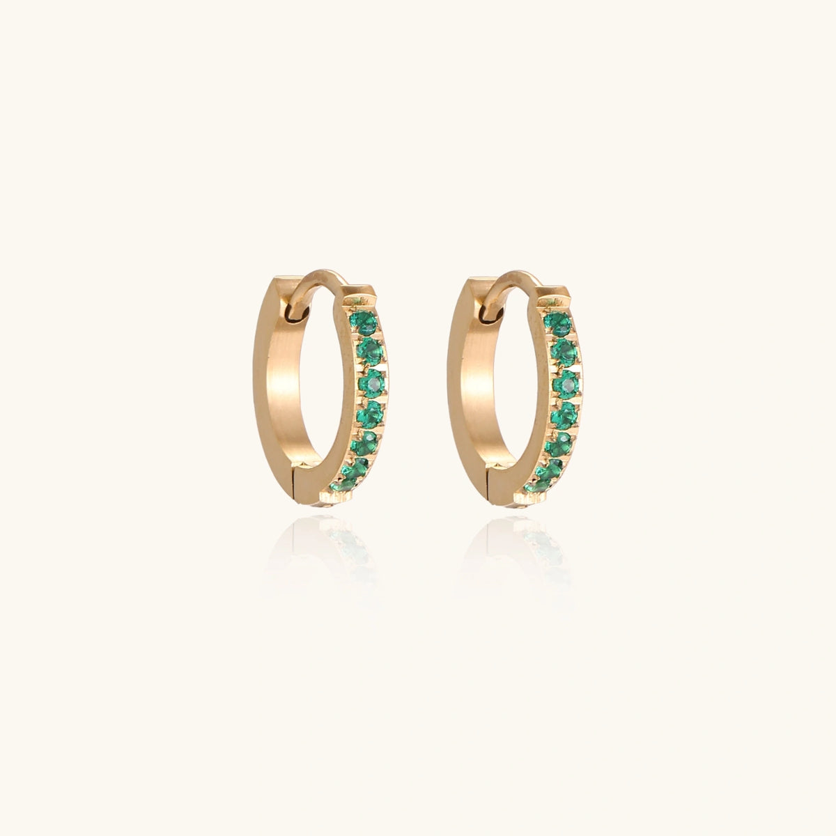 Emerald Energy Huggies — Gold-plated steel — Amaurine (view 4)