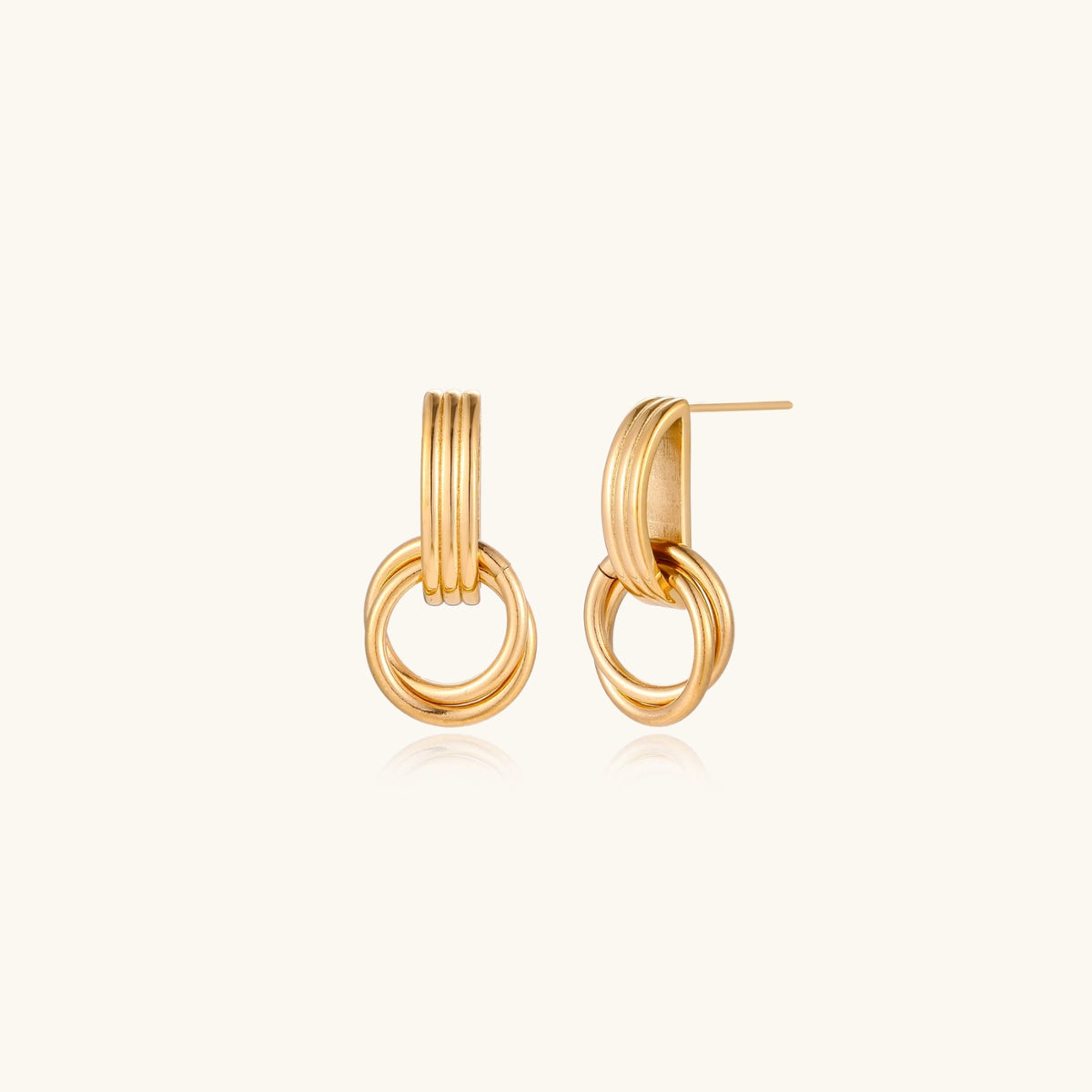 Linear Loop Drops — Gold-plated steel — Amaurine
