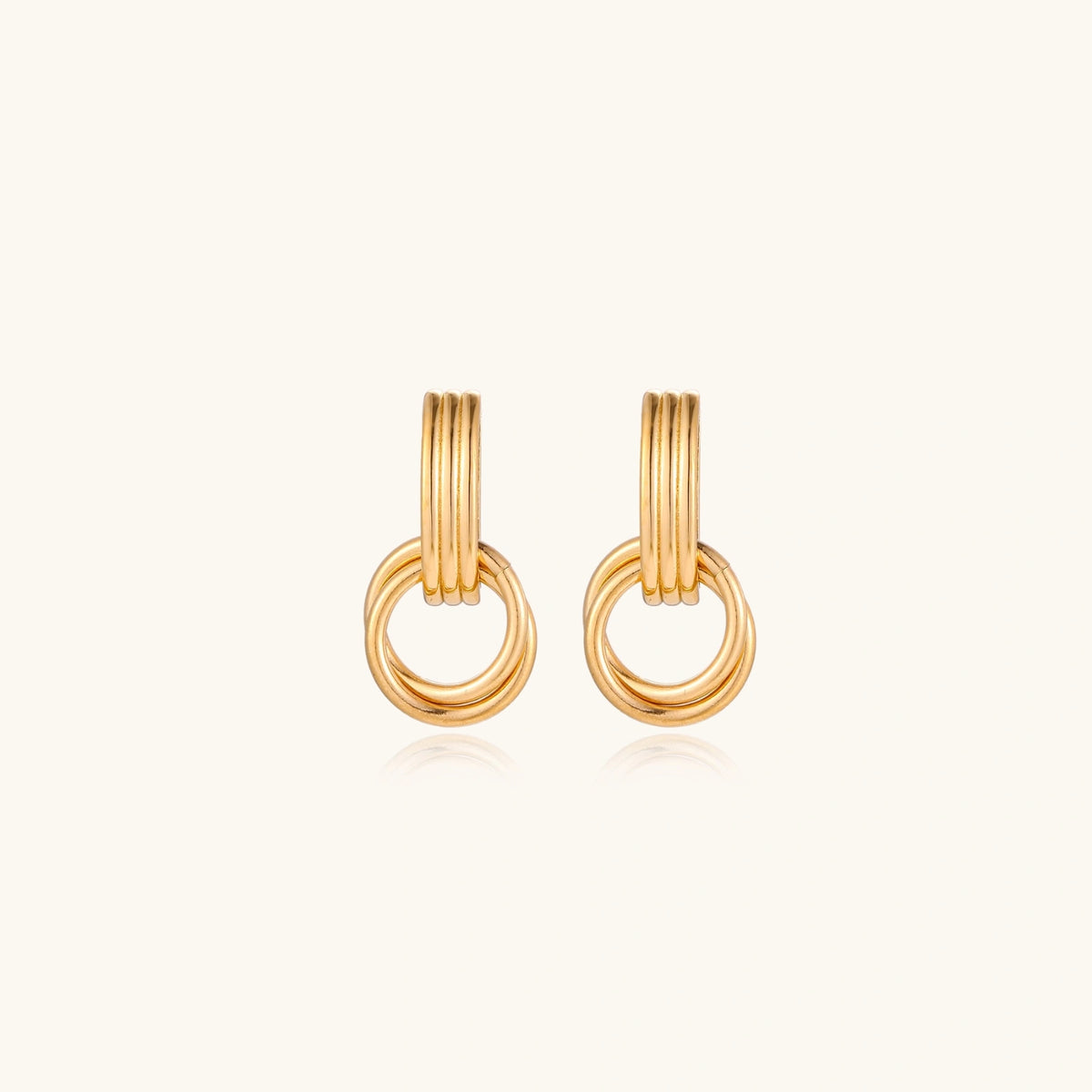 Linear Loop Drops — Gold-plated steel — Amaurine (view 2)