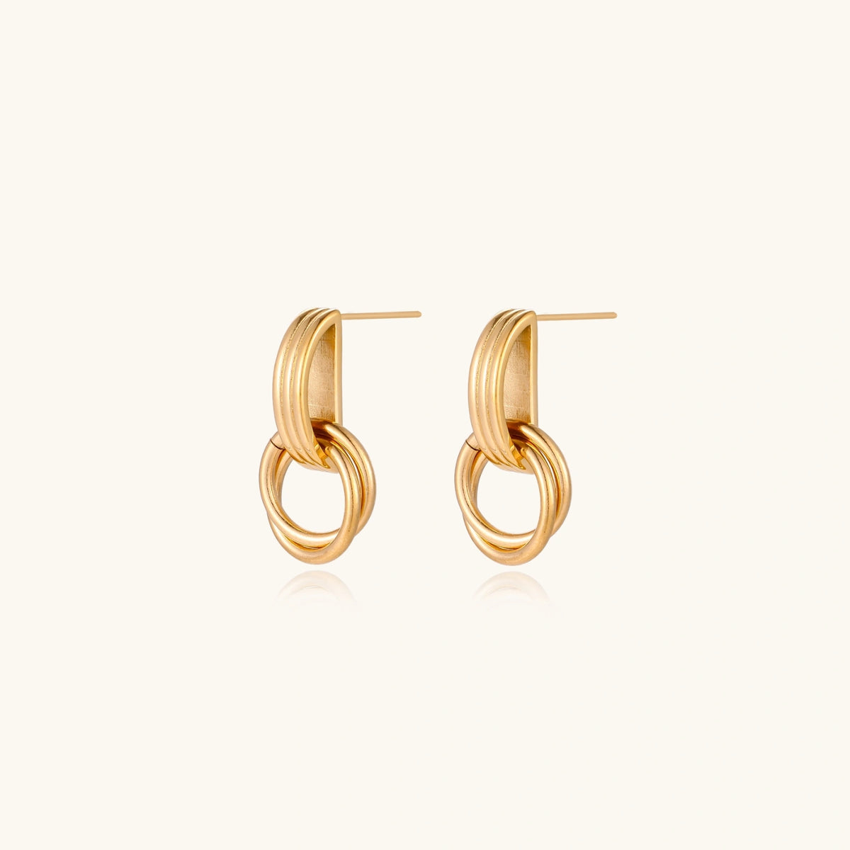 Linear Loop Drops — Gold-plated steel — Amaurine (view 3)