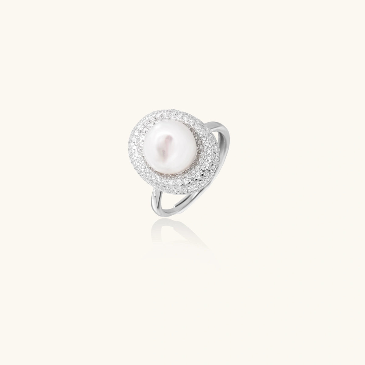 Pearl Constellation Ring — Rhodium-plated 925 sterling silver — Amaurine (view 2)