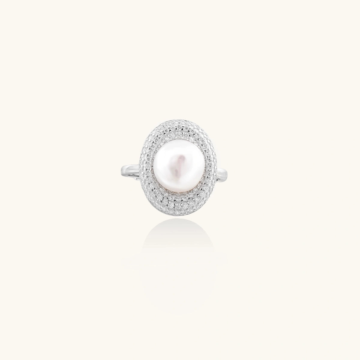 Pearl Constellation Ring — Rhodium-plated 925 sterling silver — Amaurine (view 3)