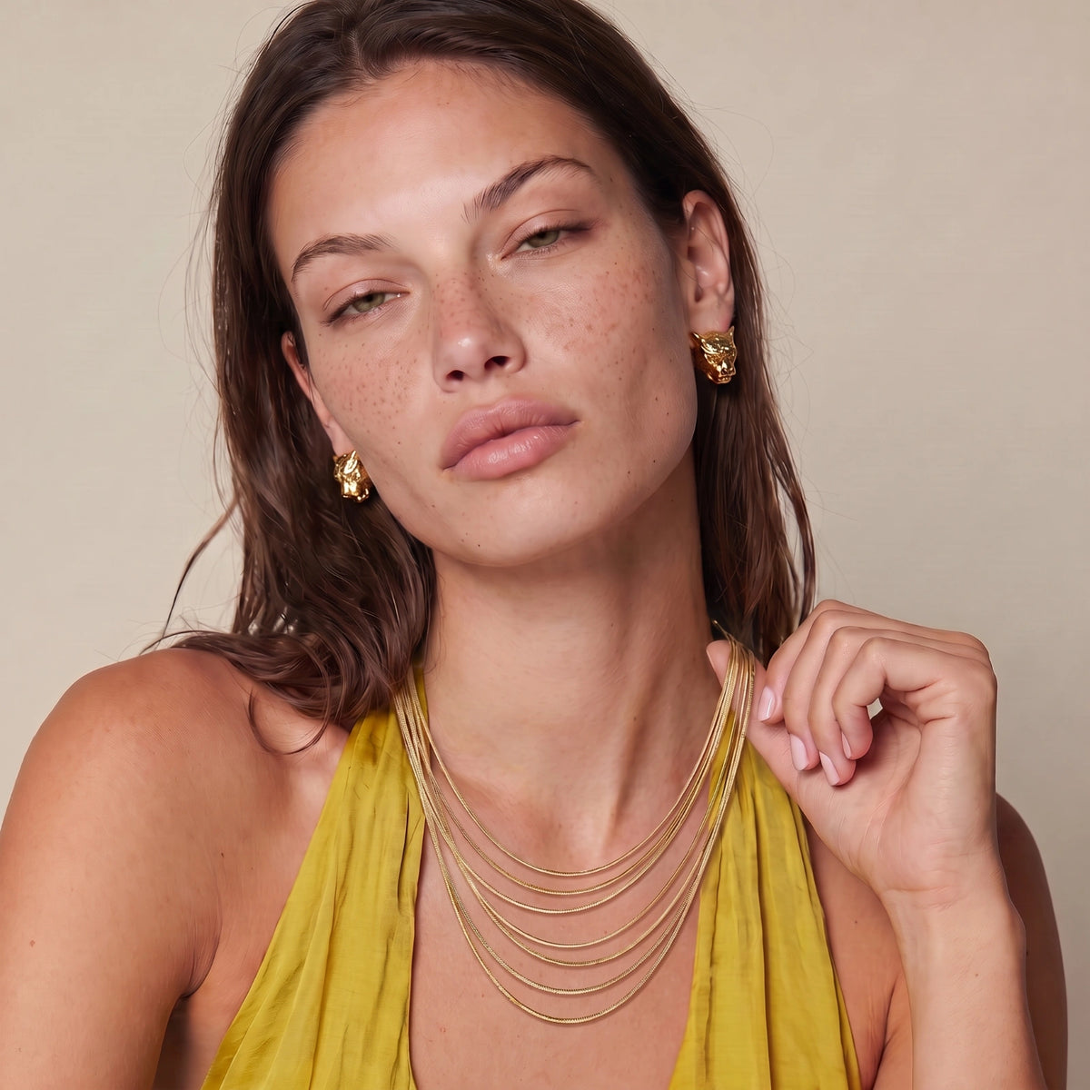 Golden Hour Layers Necklace — Gold-plated steel — Amaurine (view 2)