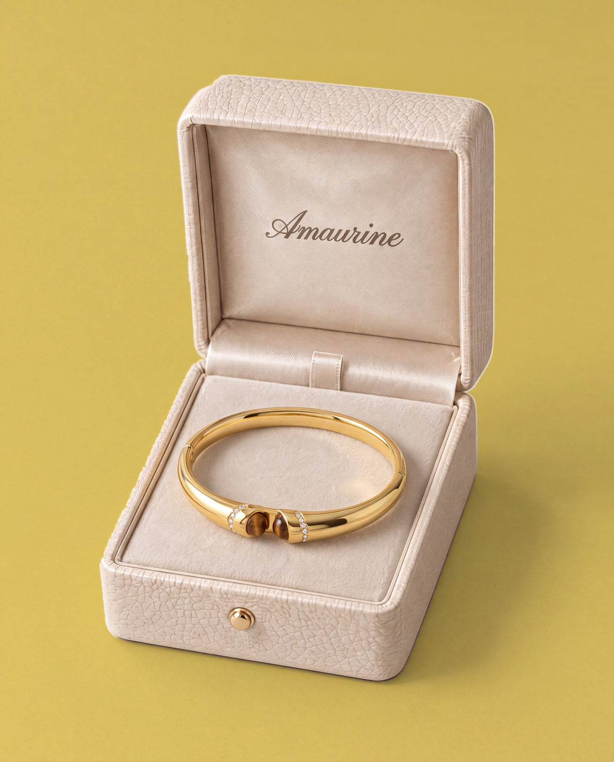 Ocre Tiger's Eye Bangle — presentation box
