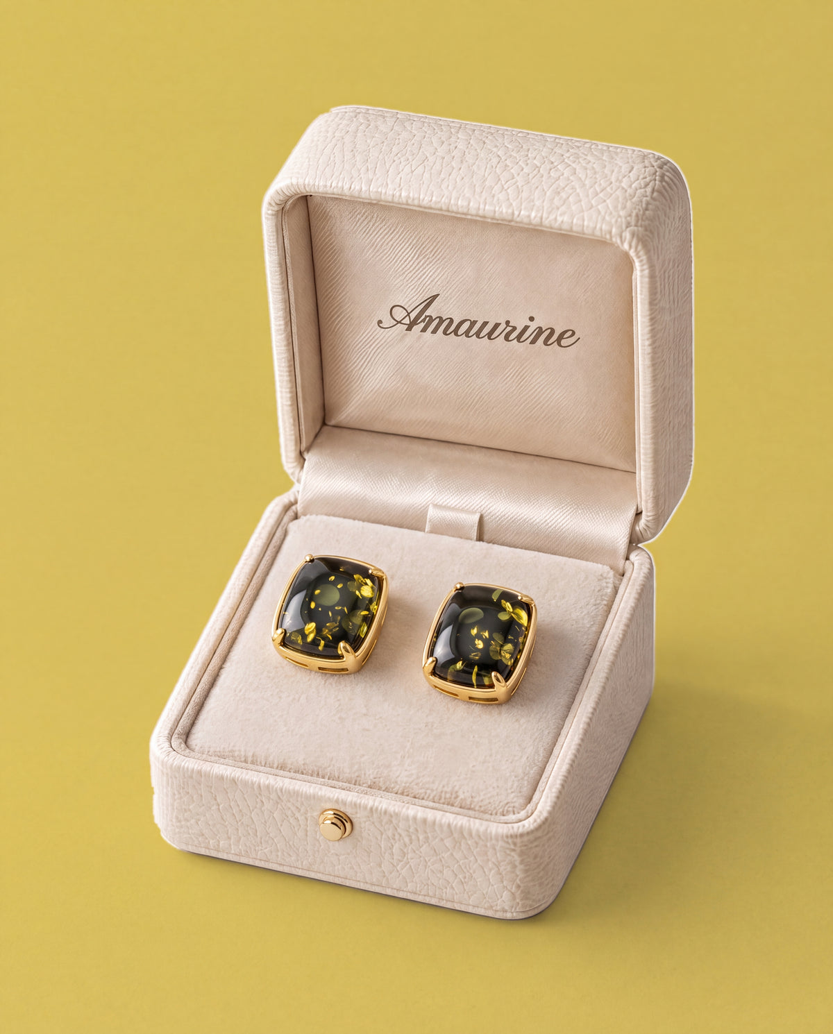 Clairière Amber Earrings — presentation box