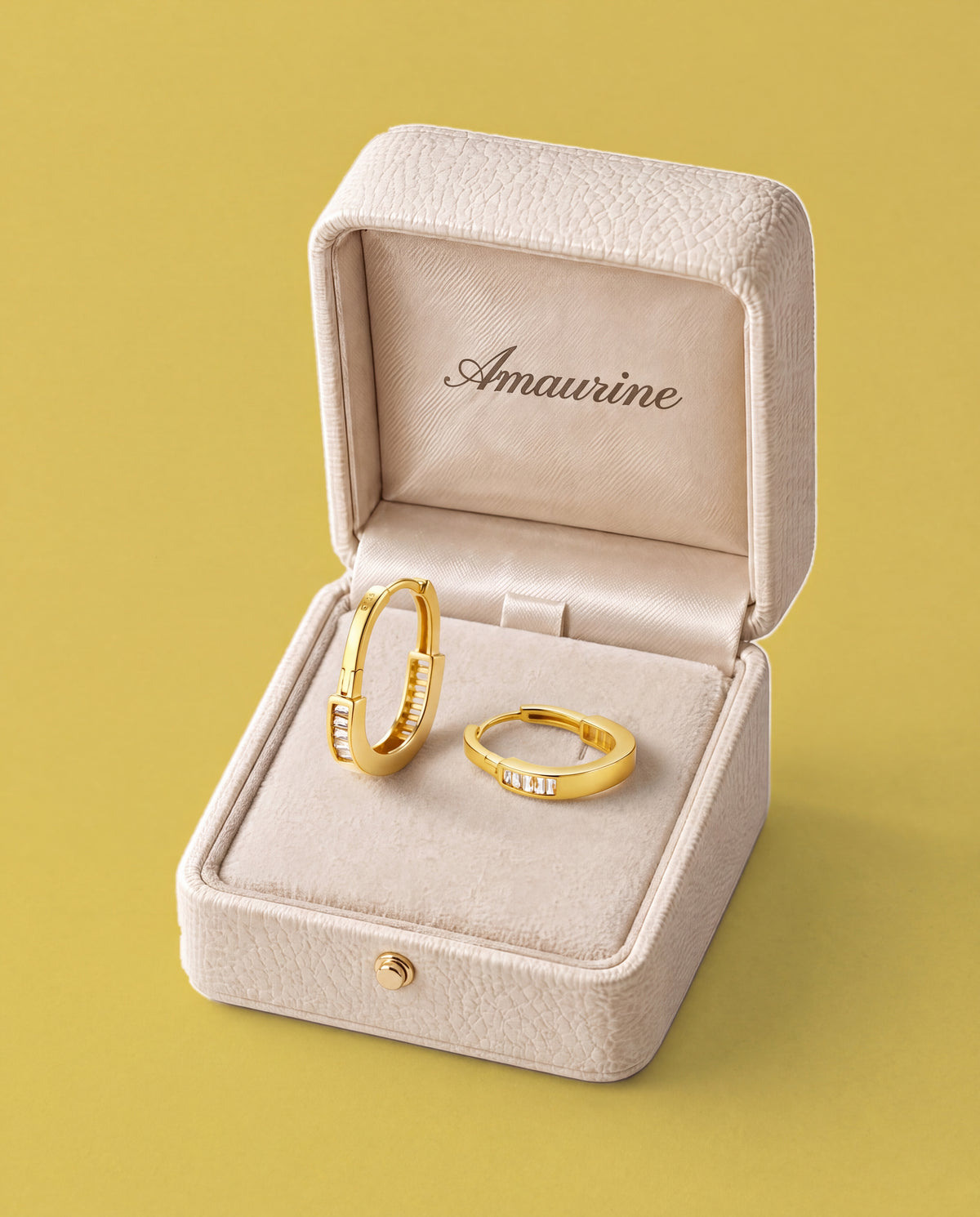 Reflet Huggie Hoops — presentation box