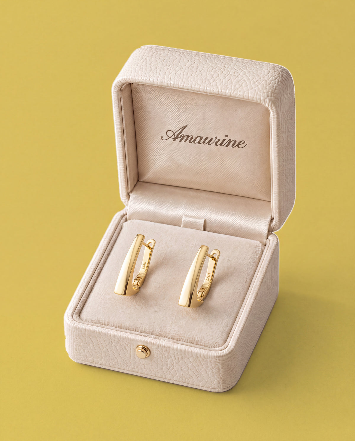 Galet Huggie Earrings — presentation box