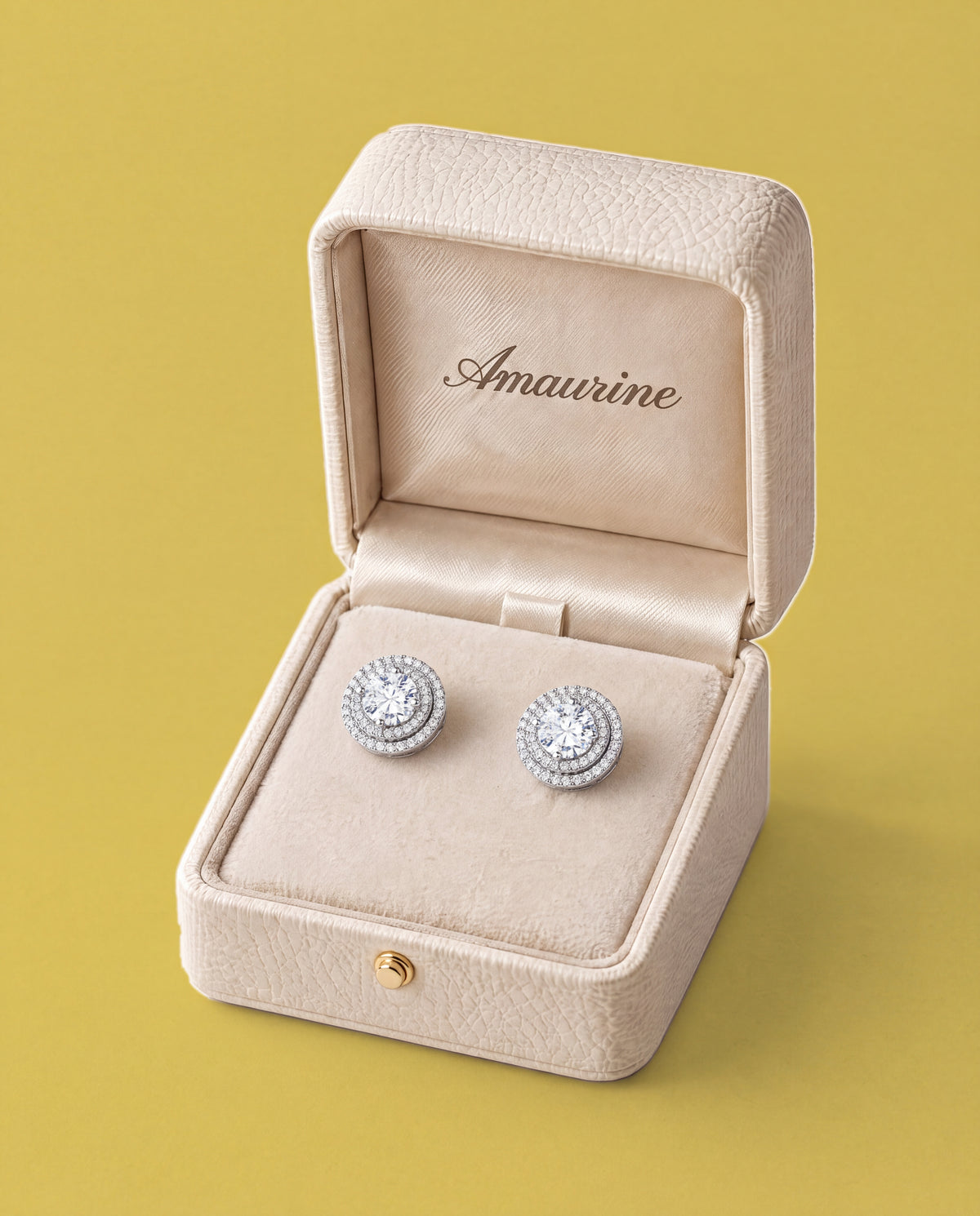 Auréole Double Halo Studs — presentation box
