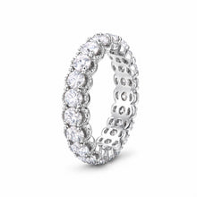 Rivière Ring in sterling silver with brilliant-cut moissanite