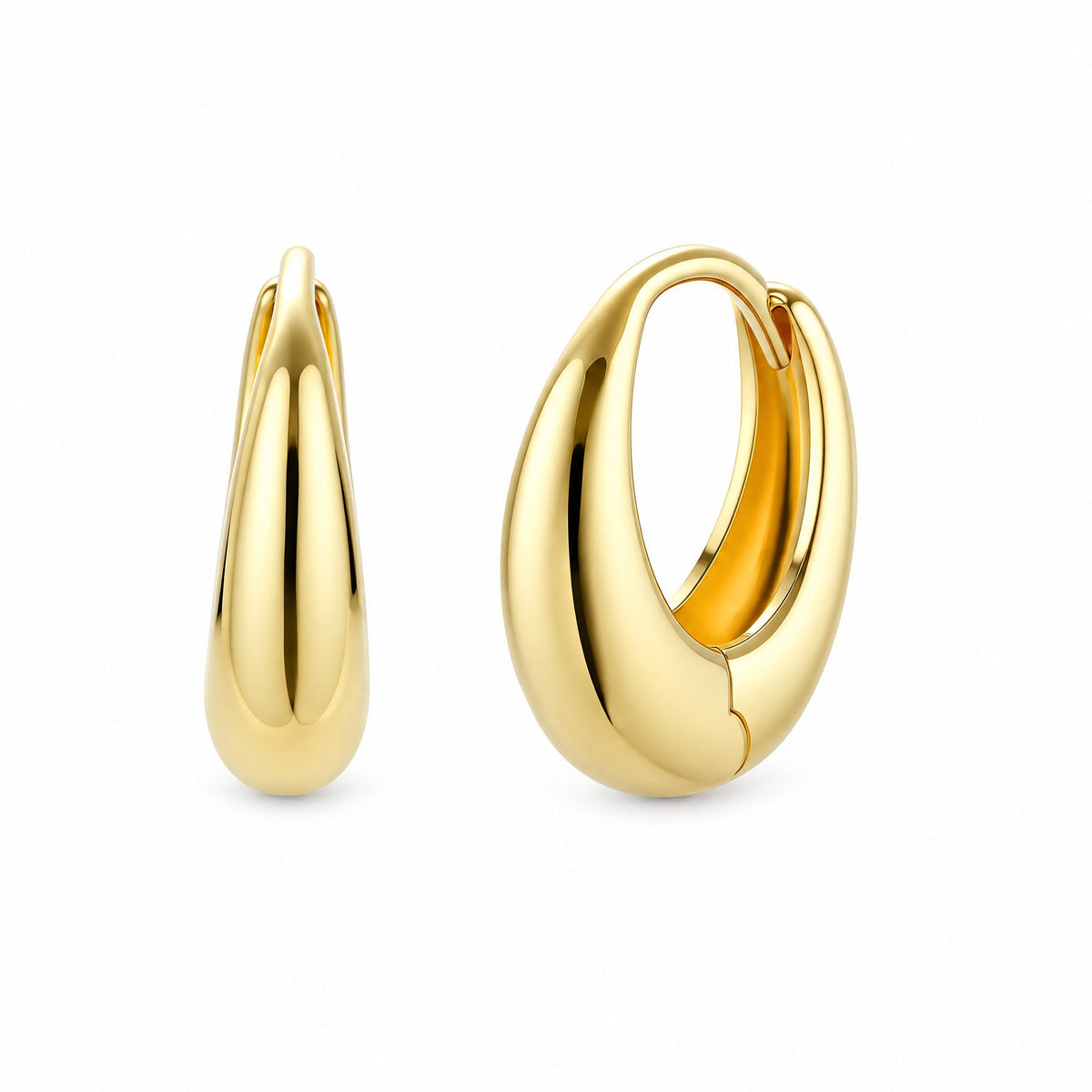 Biseau Huggie Hoops — Amaurine
