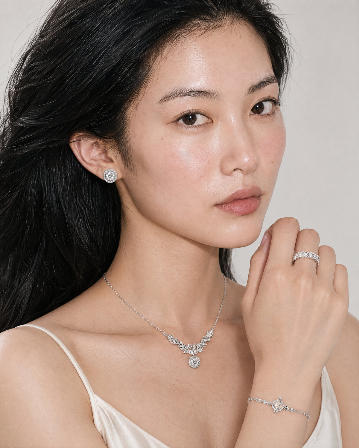 Auréole Double Halo Studs — Amaurine