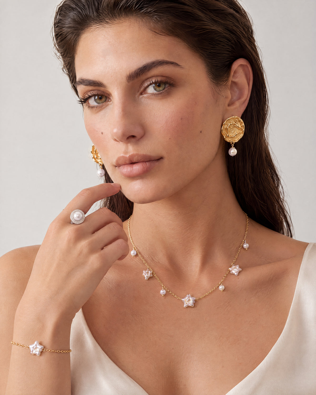 Tympan Shell Pearl Earrings — Amaurine