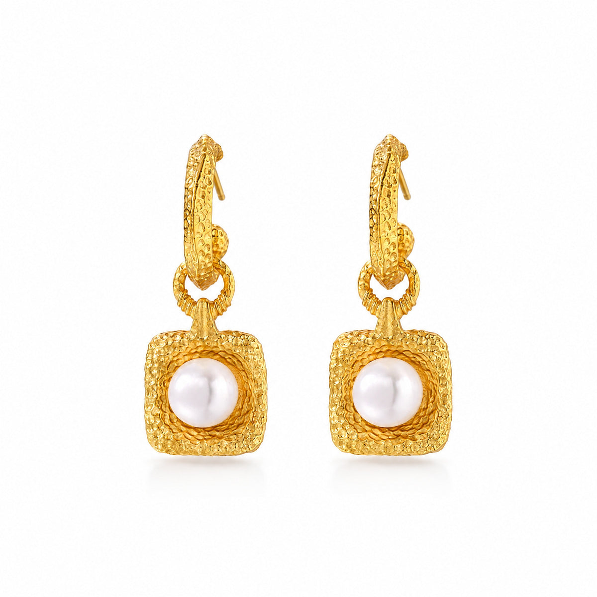 Lanterne Pearl Drop Hoops — Amaurine