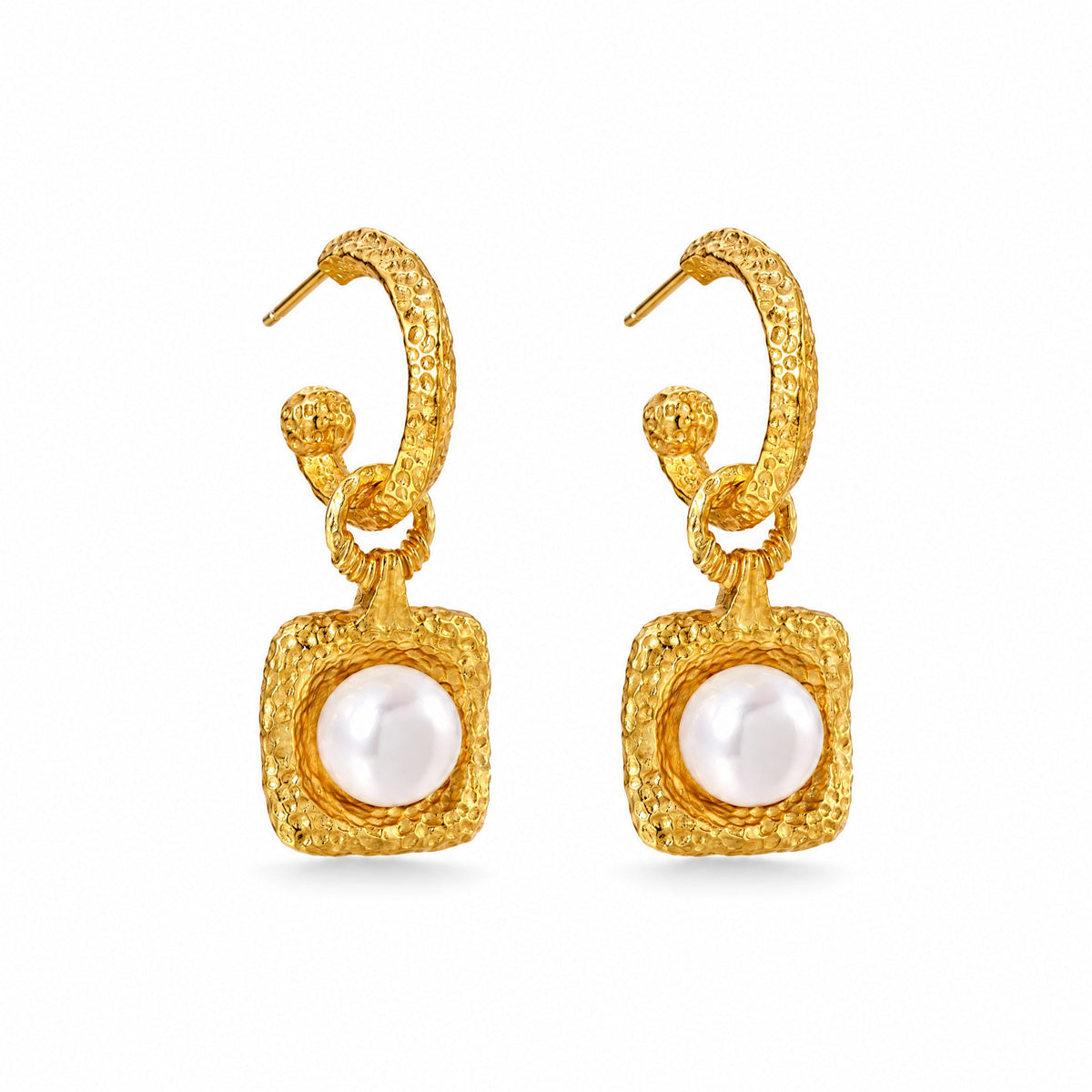Lanterne Pearl Drop Hoops — Amaurine