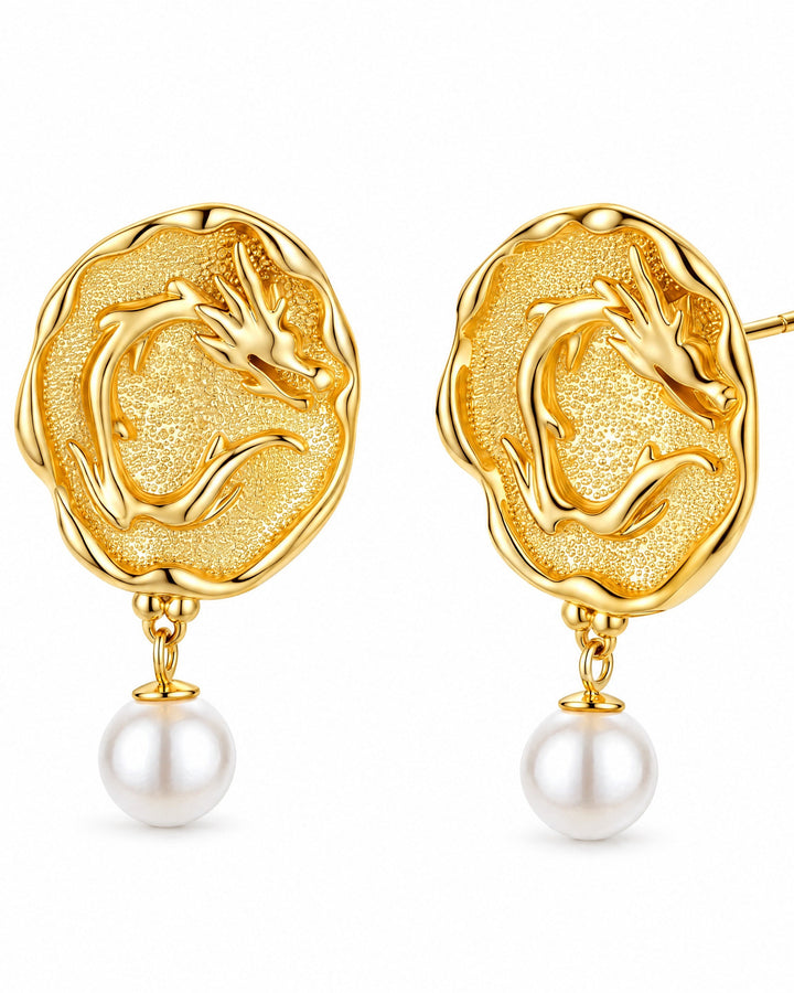 Tympan Shell Pearl Earrings — Amaurine