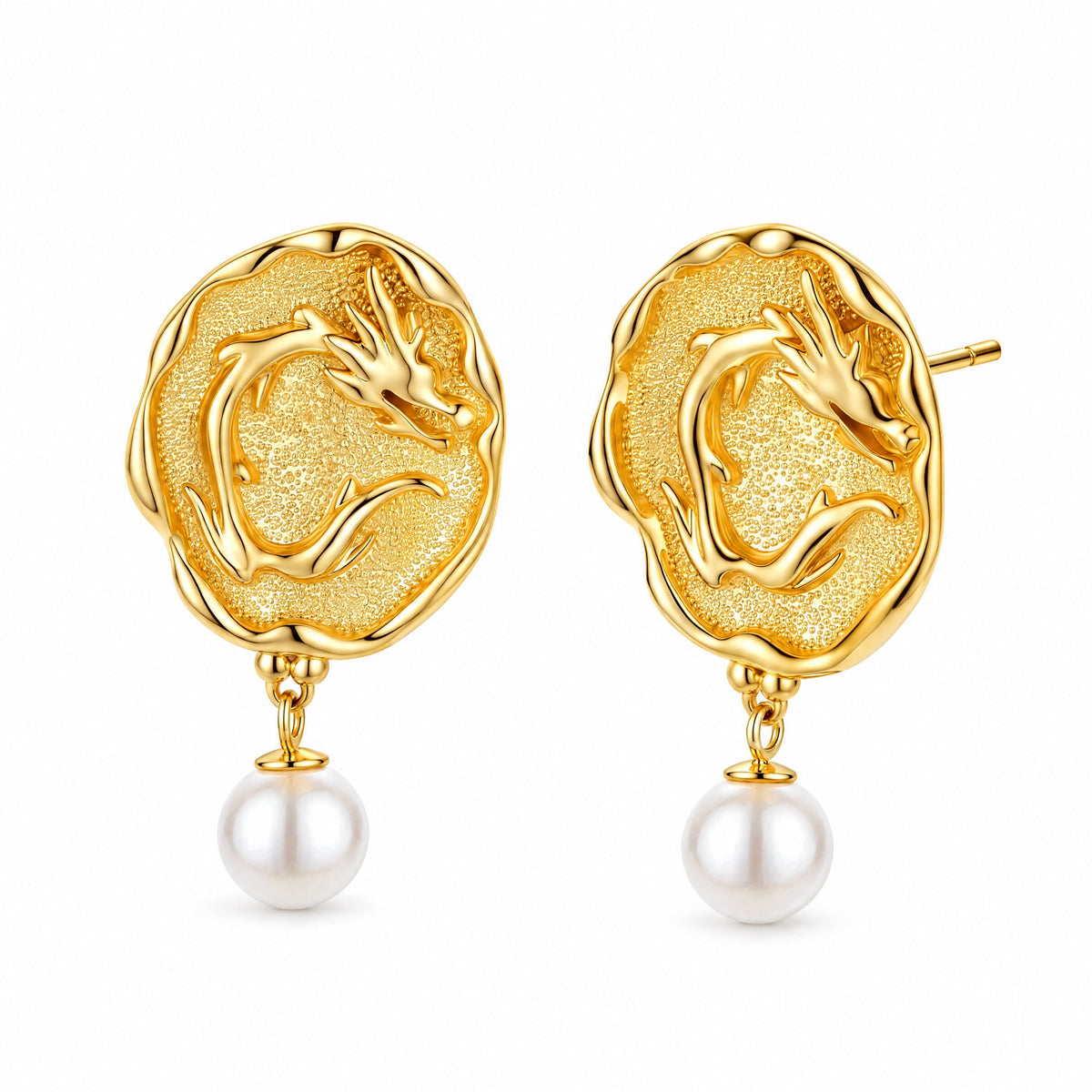 Tympan Shell Pearl Earrings — Amaurine