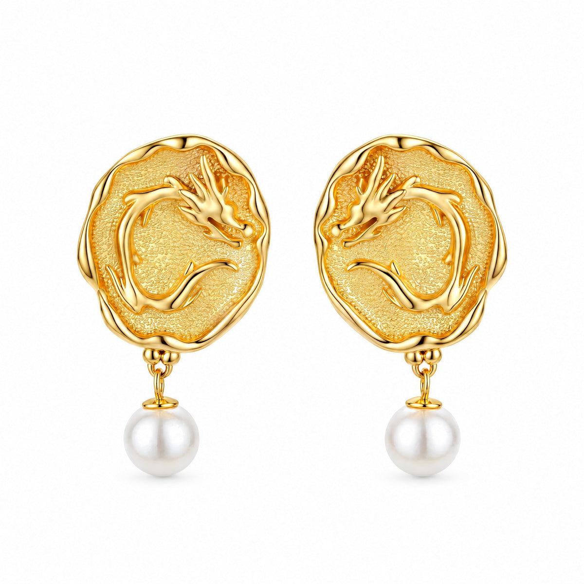 Tympan Shell Pearl Earrings — Amaurine