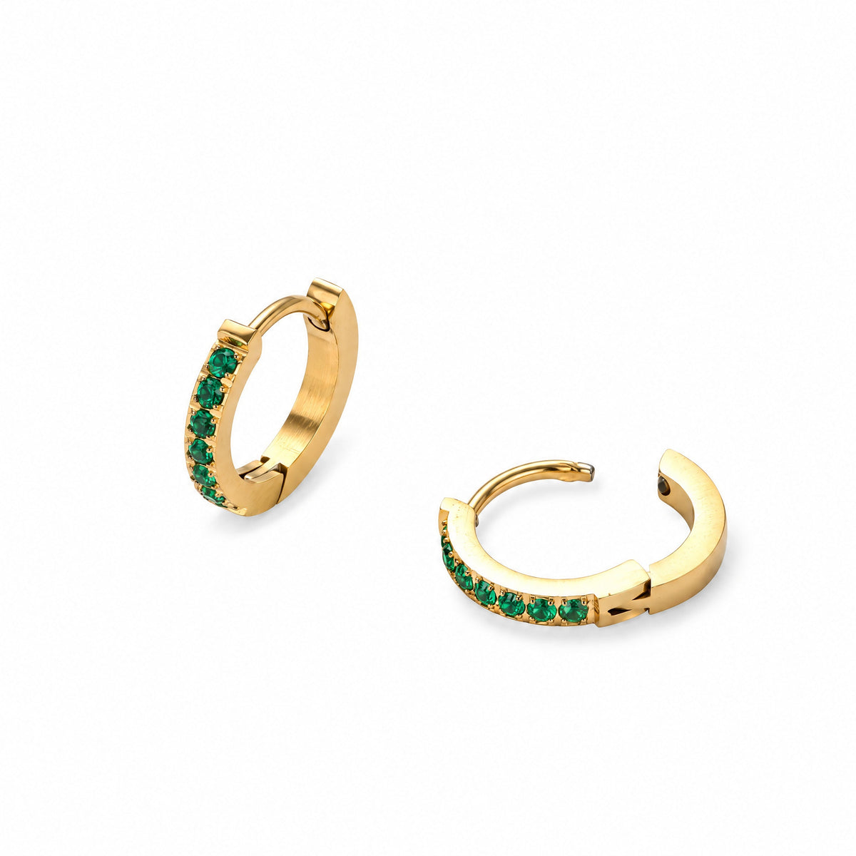 Verdure Pavé Huggies — Amaurine