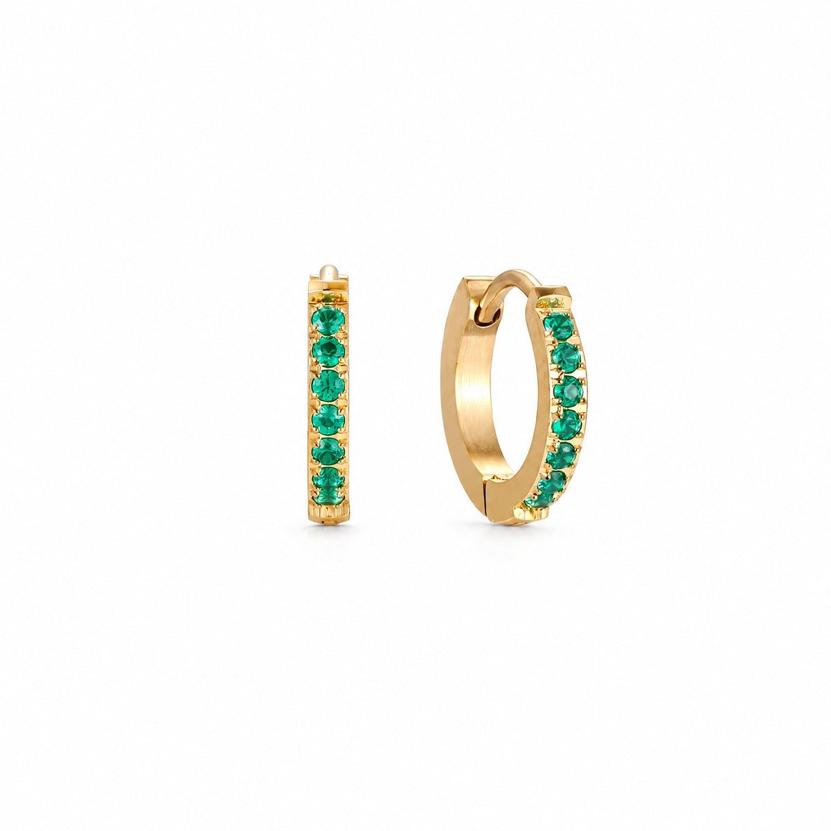 Verdure Pavé Huggies — Amaurine